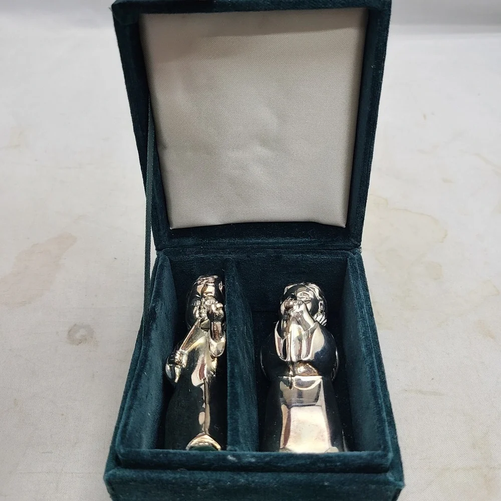Vintage Godinger Silver Art Company Angel Cherubs Salt & Pepper Shakers With Box
